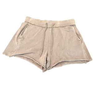JoyLab Womens French Terry Lounge Shorts Taupe Mauve Drawstring Size M
